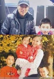 Hình ảnh gia đình Trương Nghệ Mưu, nữ diễn viên múa Trần Đình cùng ba người con.